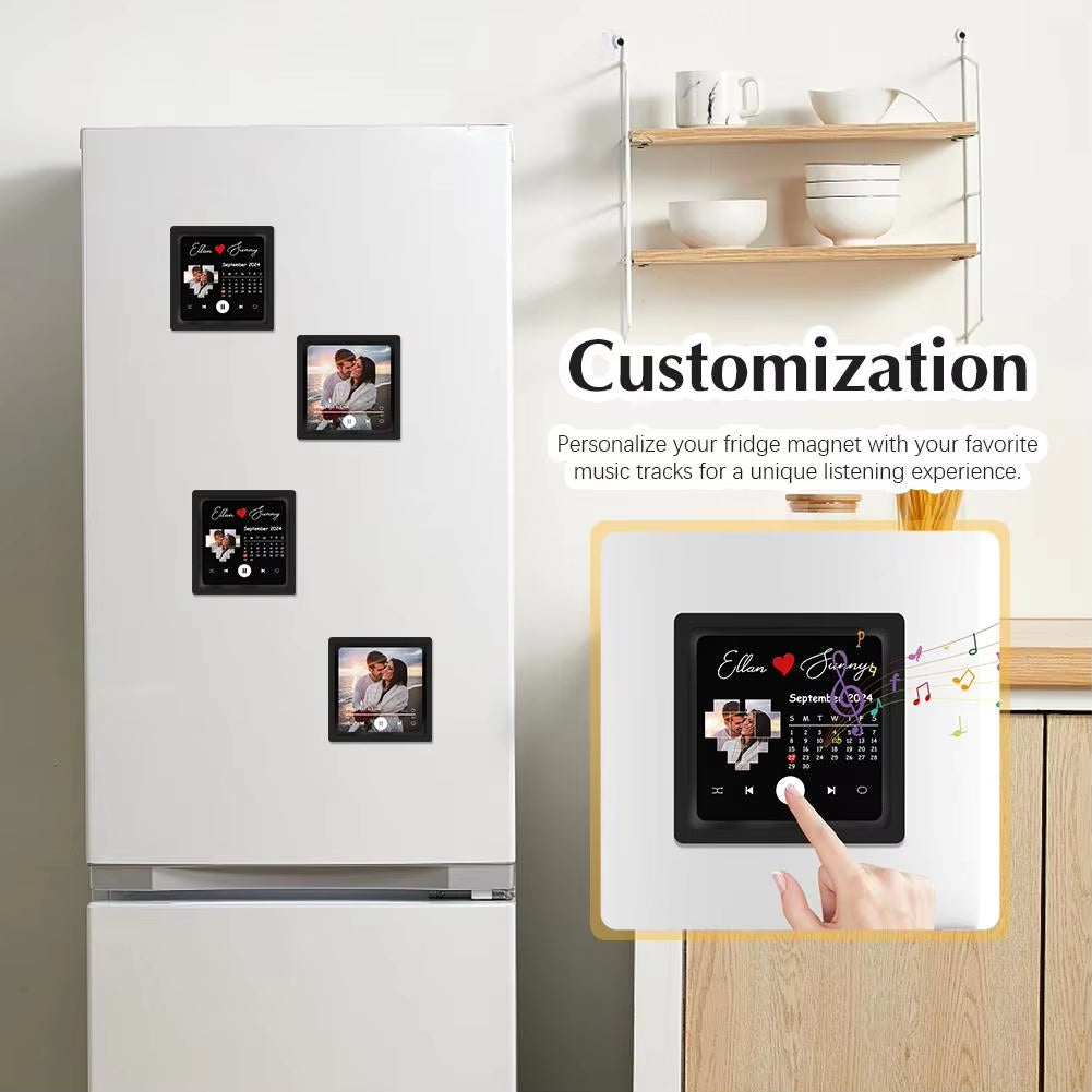 Custom Album Fridge Magnet Can Play Songs Personalized Picture Magnets for Refrigerator Anniversary Music Gifts for Couple